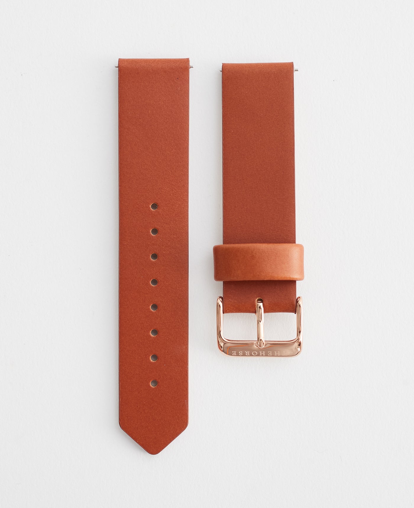 The 20mm Original Tan Leather Watch Strap Rose Gold Buckle The