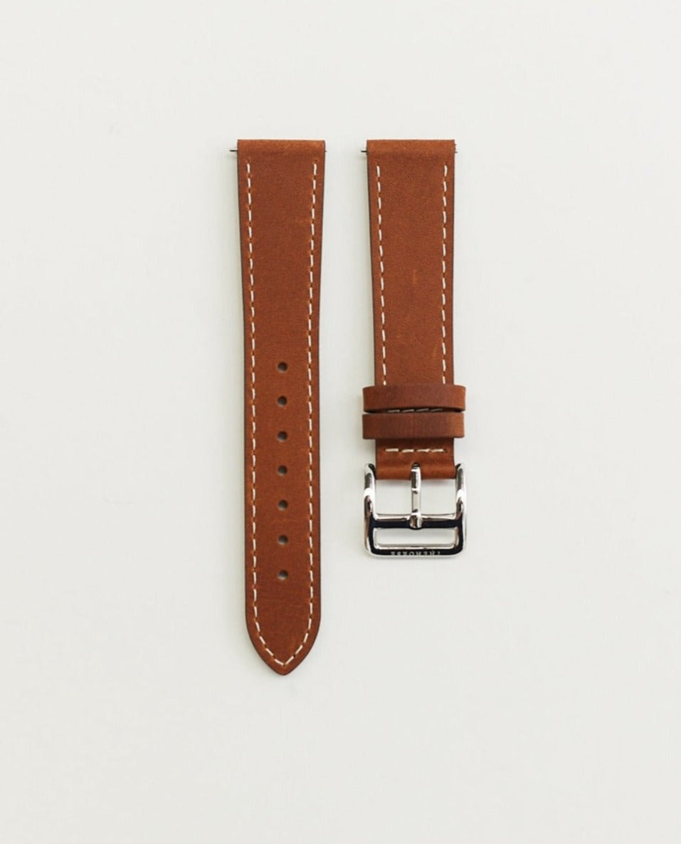 dress watch leather or metal band The 18mm Dress Watch Strap: Tan Leather / Polished Silver Strap