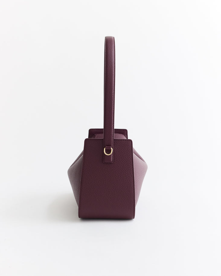 Clementine Shoulder Bag: Plum with Gold