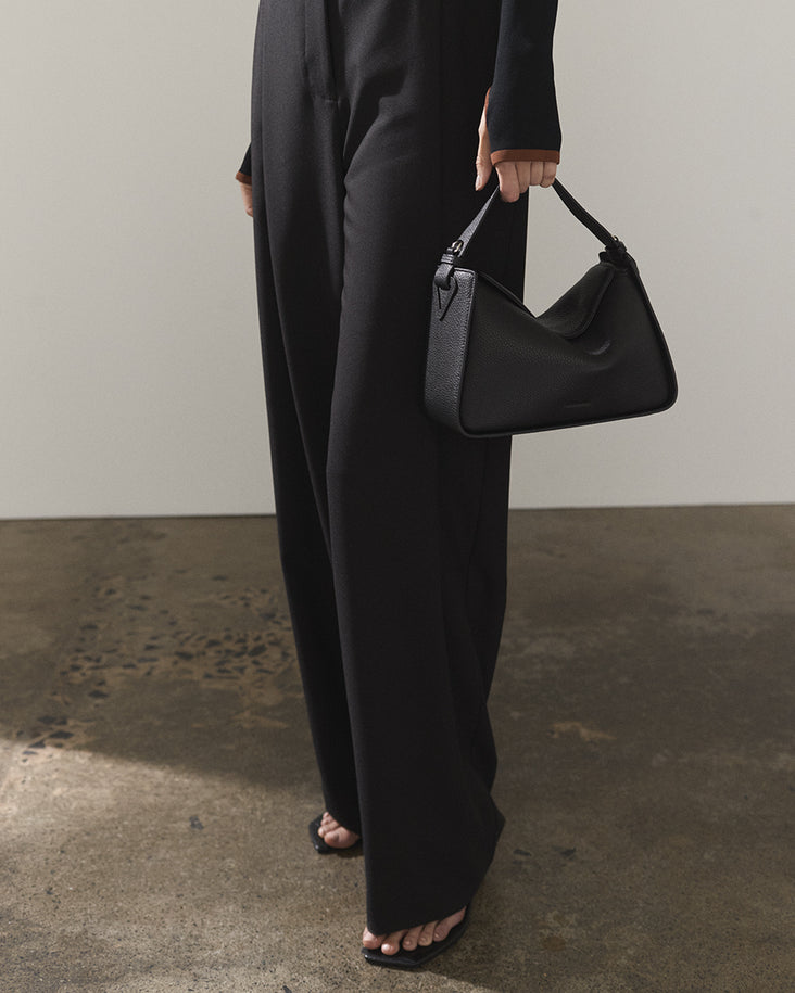 Clementine Bag: Black Pebbled Leather
