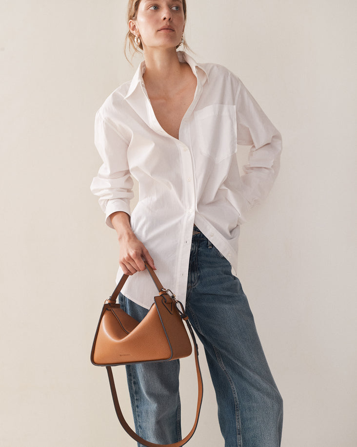 Clementine Bag: Tan Pebbled Leather