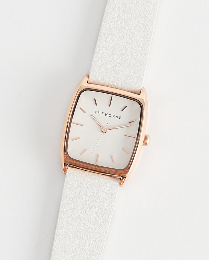 The Dress Watch: Rose Gold Case / White Dial / Milk Leather