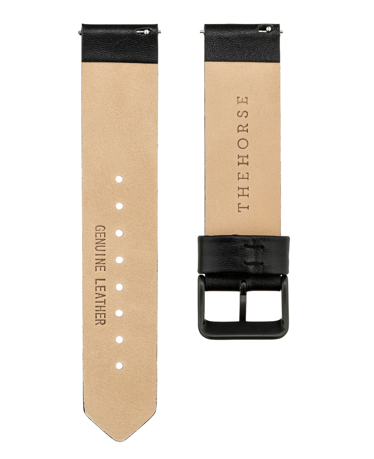The 20mm Original: Black Leather / Black Steel Strap