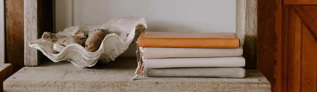 Stack of leather zip wallets