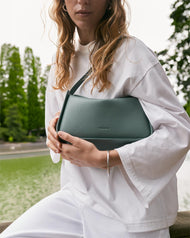 Clementine Shoulder Bag: Bluish Green