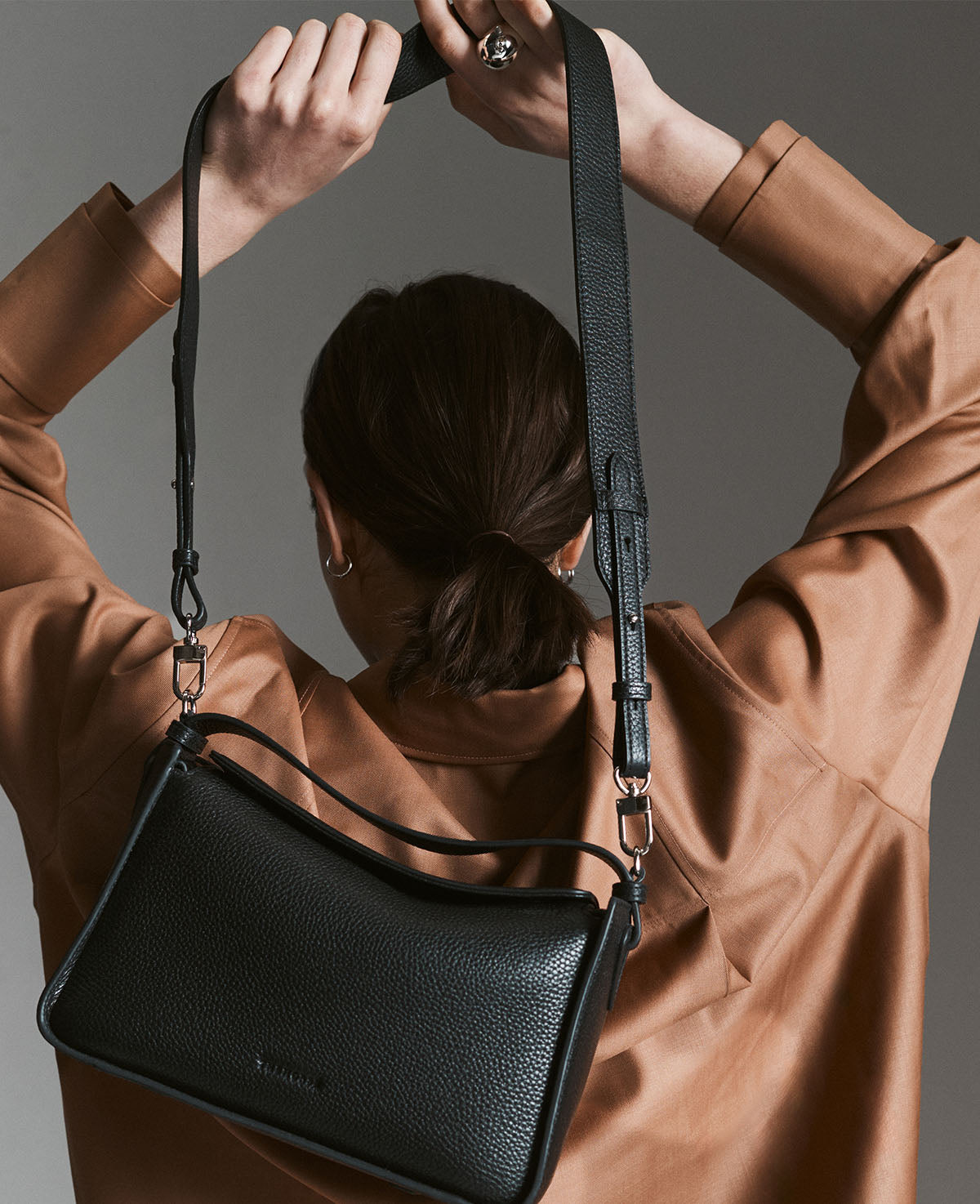 Clementine Bag: Black Pebbled Leather