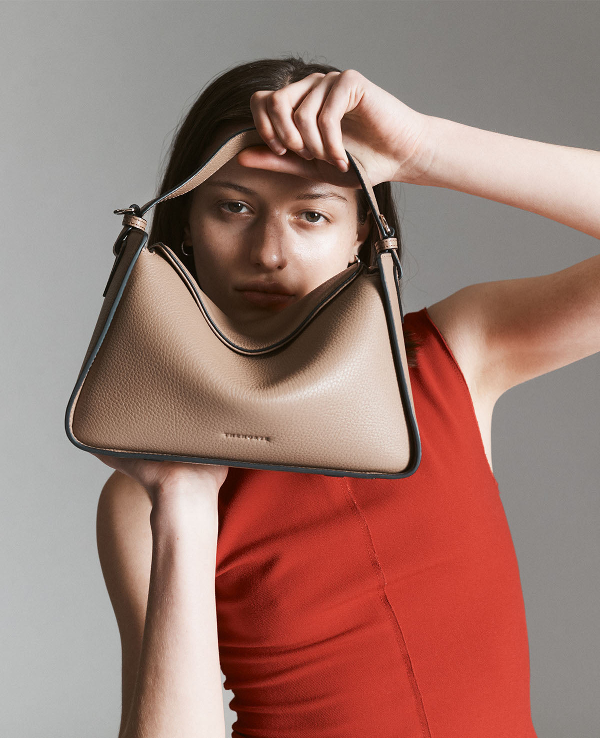 Clementine Bag: Taupe Pebbled Leather