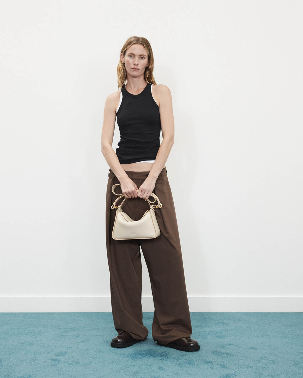 Clementine Bag: Oat Pebbled Leather with Gold