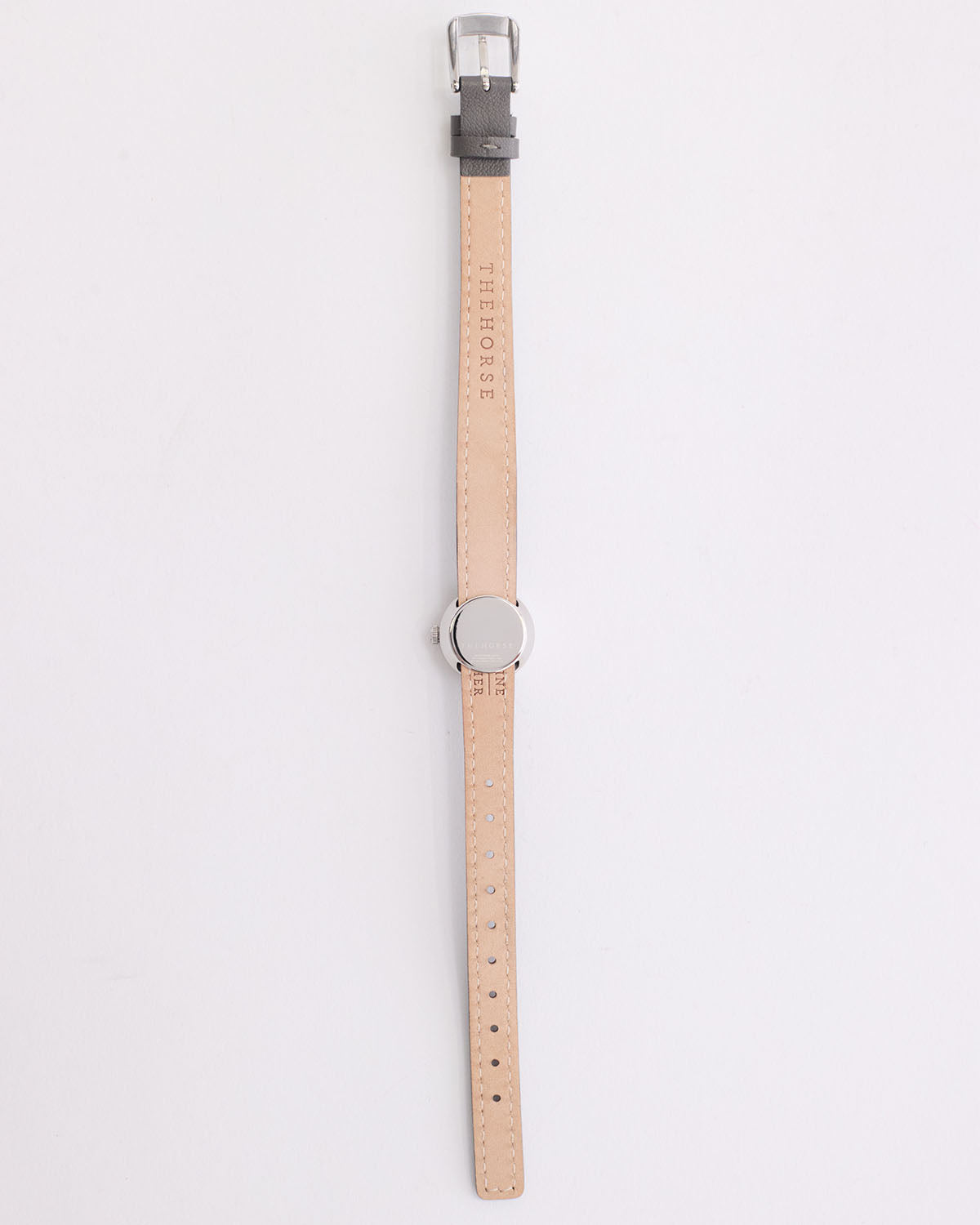 The Dot Watch: Polished Silver / White Dial / Dove Grey Leather