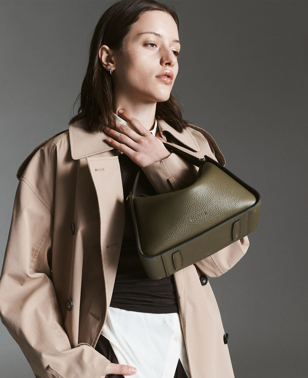 Clementine Bag: Olive Pebbled Leather