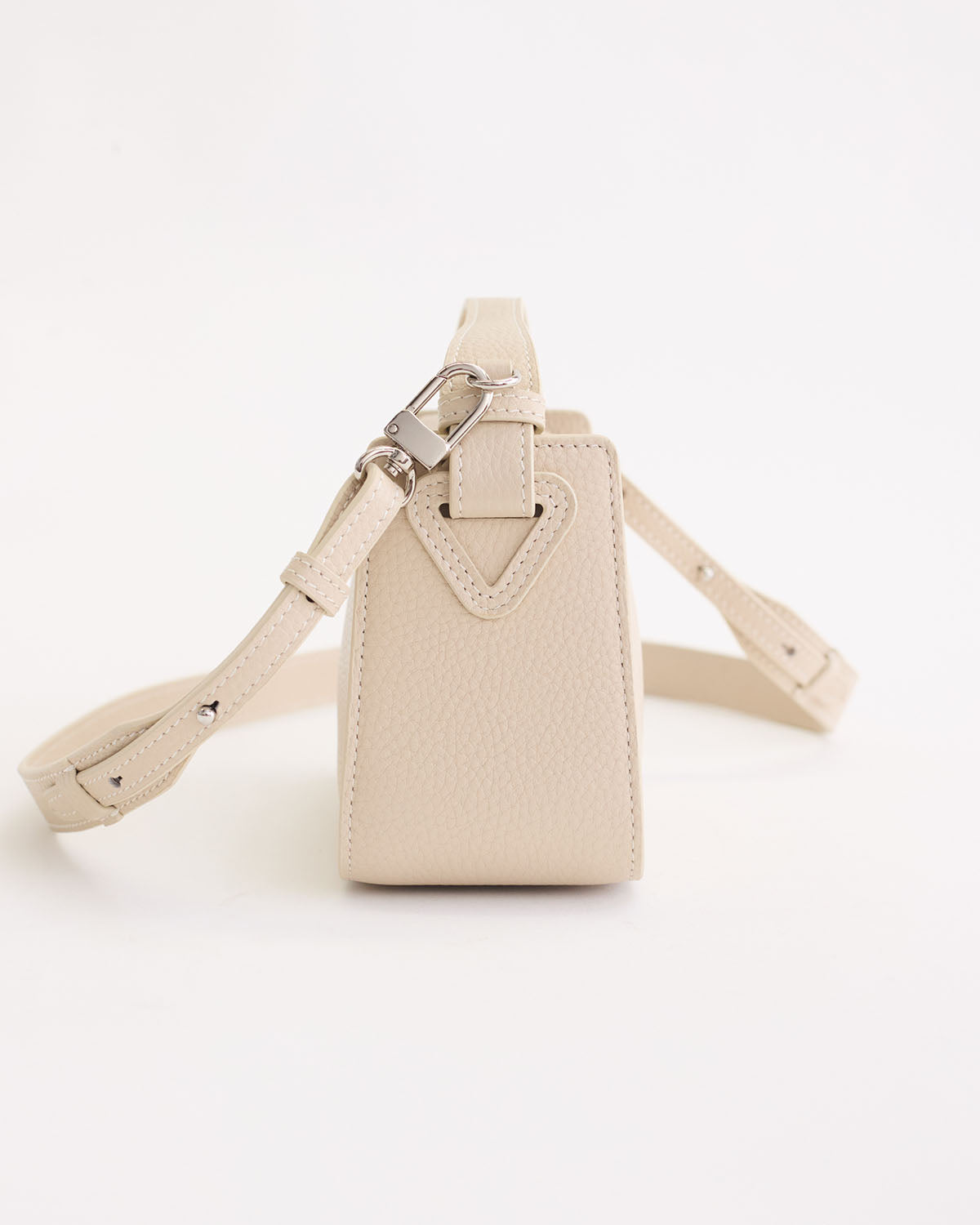 Mini Clementine Bag: Oat Pebbled Leather