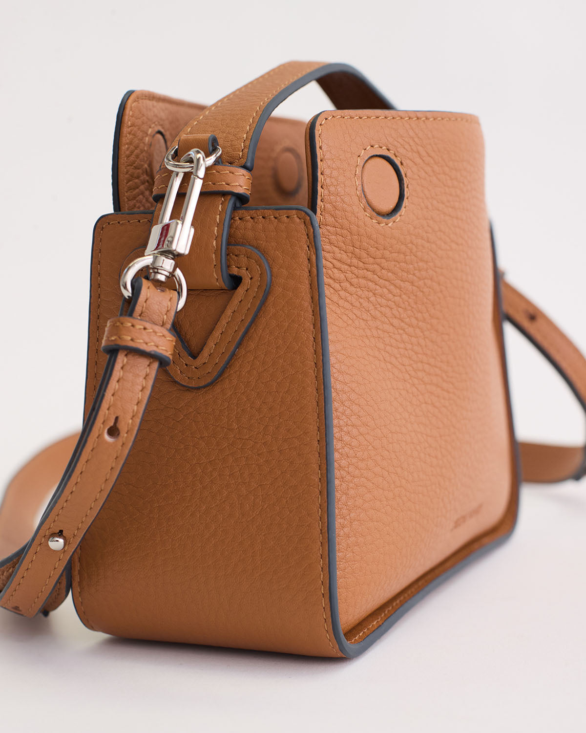 Mini Clementine Bag: Tan Pebbled Leather