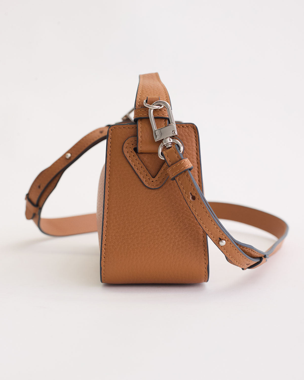 Mini Clementine Bag: Tan Pebbled Leather