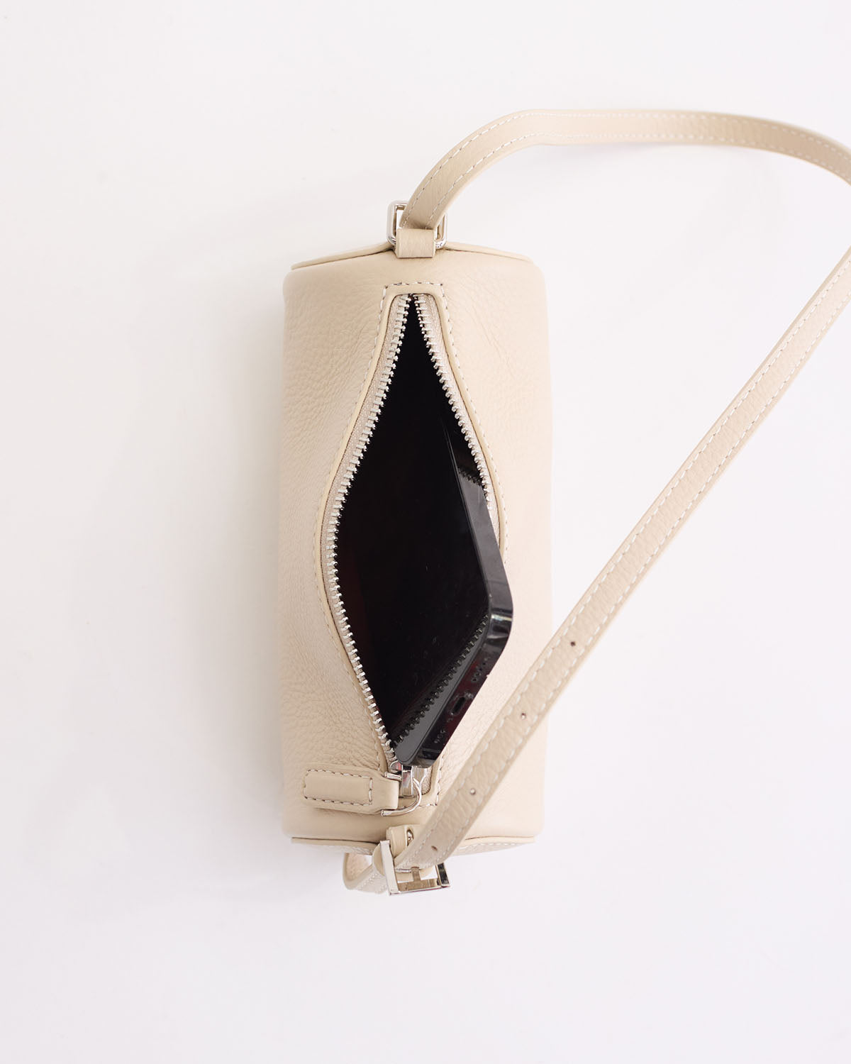 Romy Bag: Oat Pebbled Leather