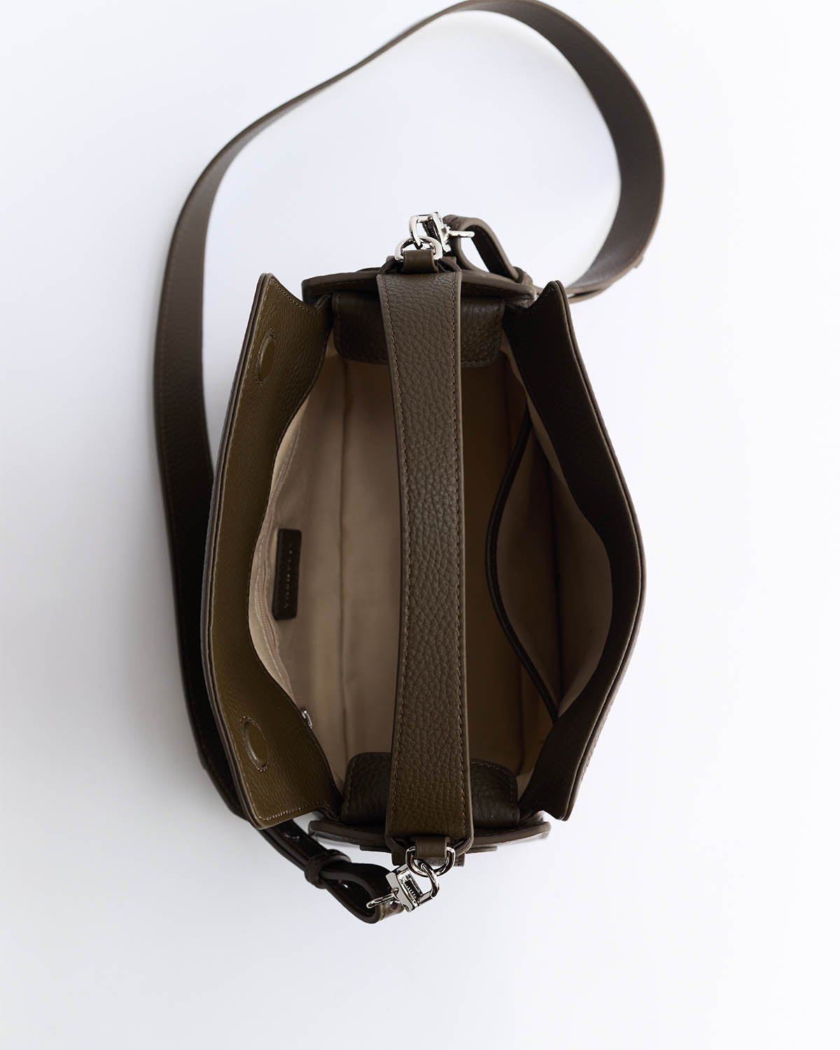 Clementine Bag: Khaki Green Pebbled Leather