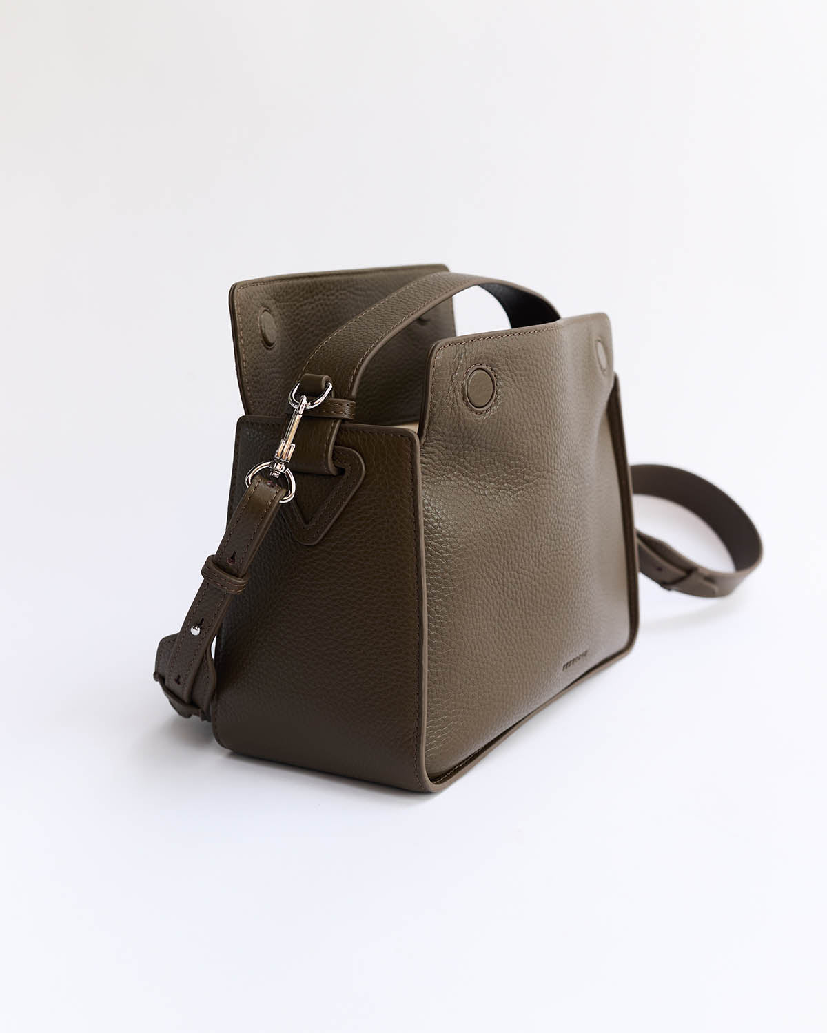 Clementine Bag: Khaki Green Pebbled Leather