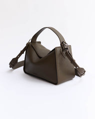 Clementine Bag: Khaki Green Pebbled Leather