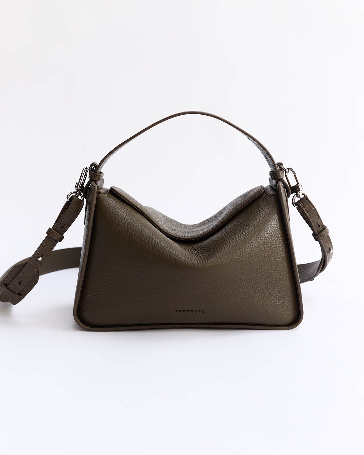 Clementine Bag: Khaki Green Pebbled Leather