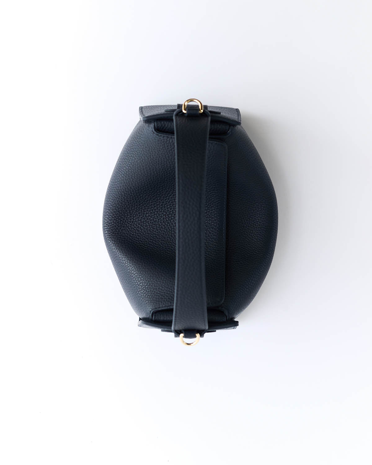 Clementine Bag: Dark Navy Pebbled Leather with Gold