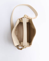 Clementine Bag: Oat Pebbled Leather with Gold