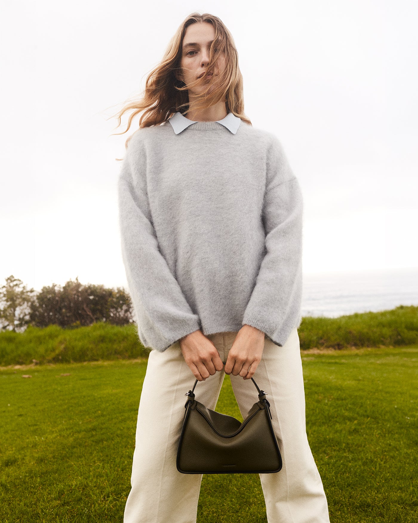 Clementine Bag: Olive Pebbled Leather