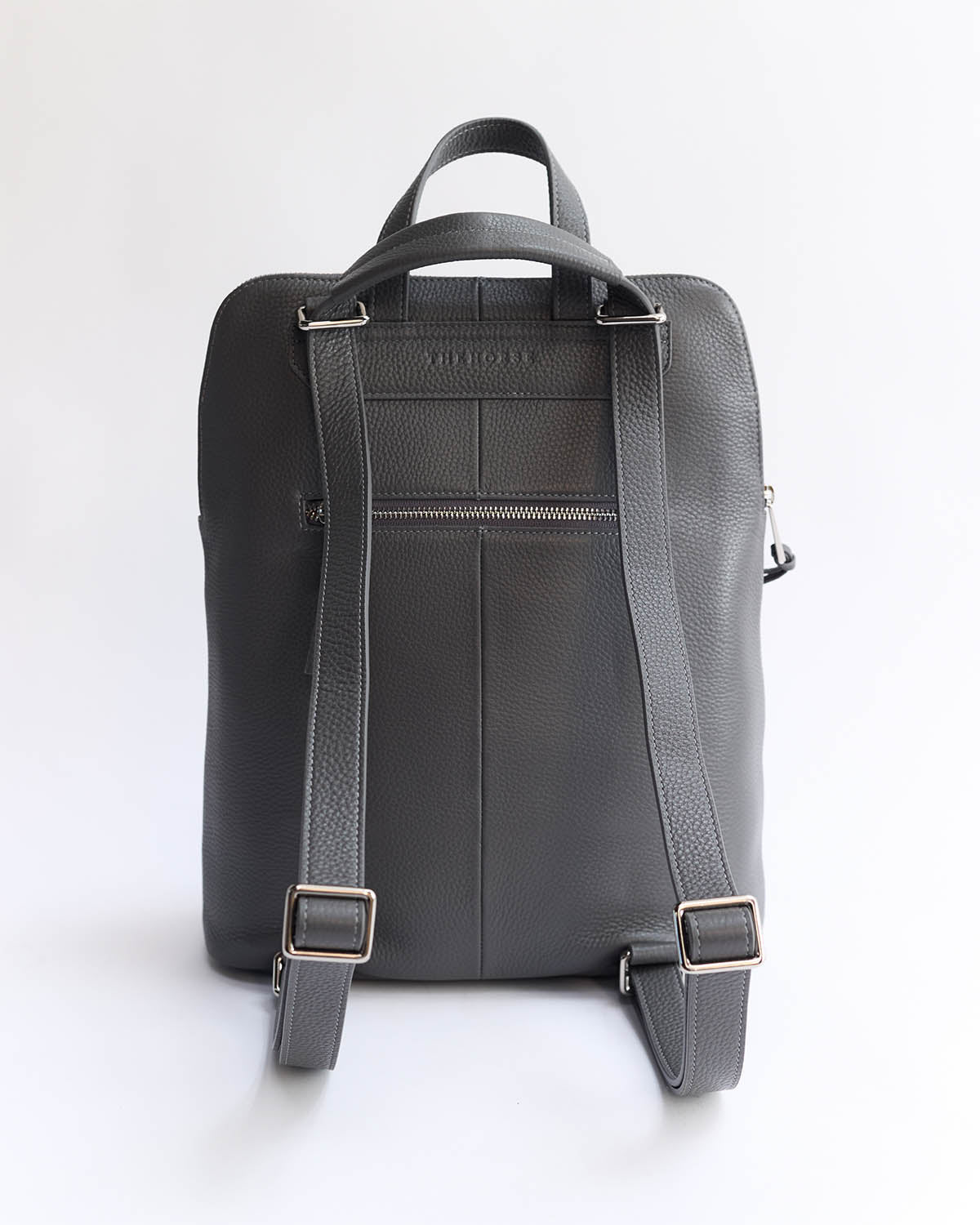 dark grey faux leather backpack Backpack: Shark Grey