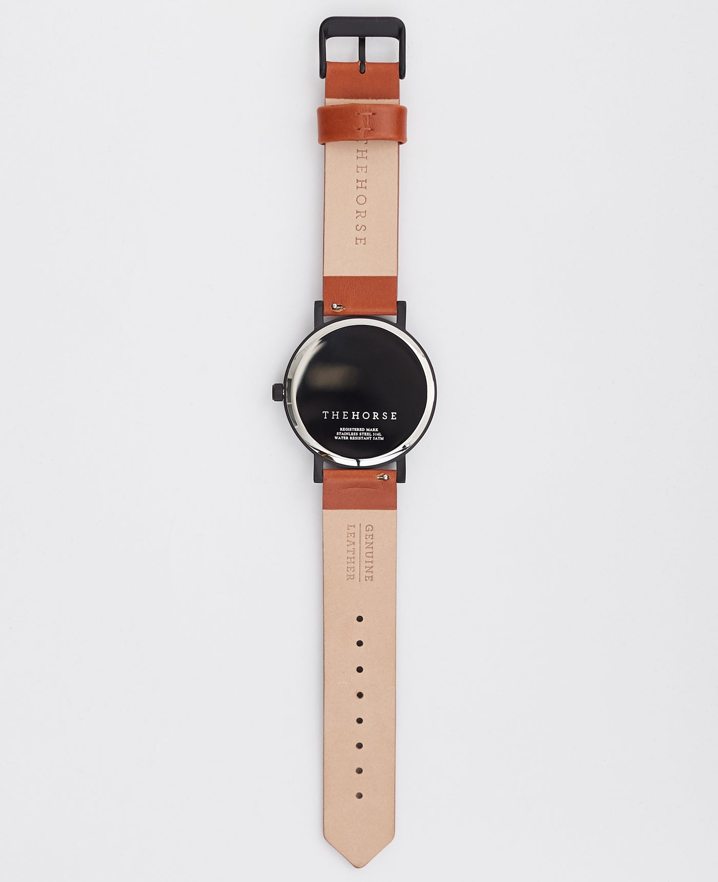 The Original Watch Matte Black / Tan Leather Strap | The Horse