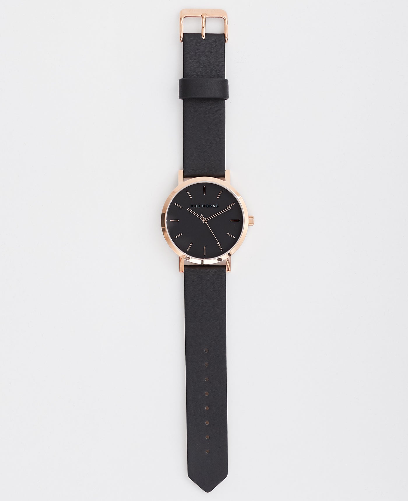 The 20mm Original: Black Leather / Rose Gold Strap