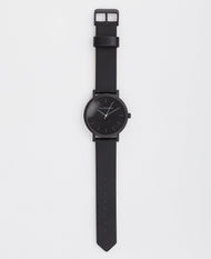 The 20mm Original: Black Leather / Black Steel Strap