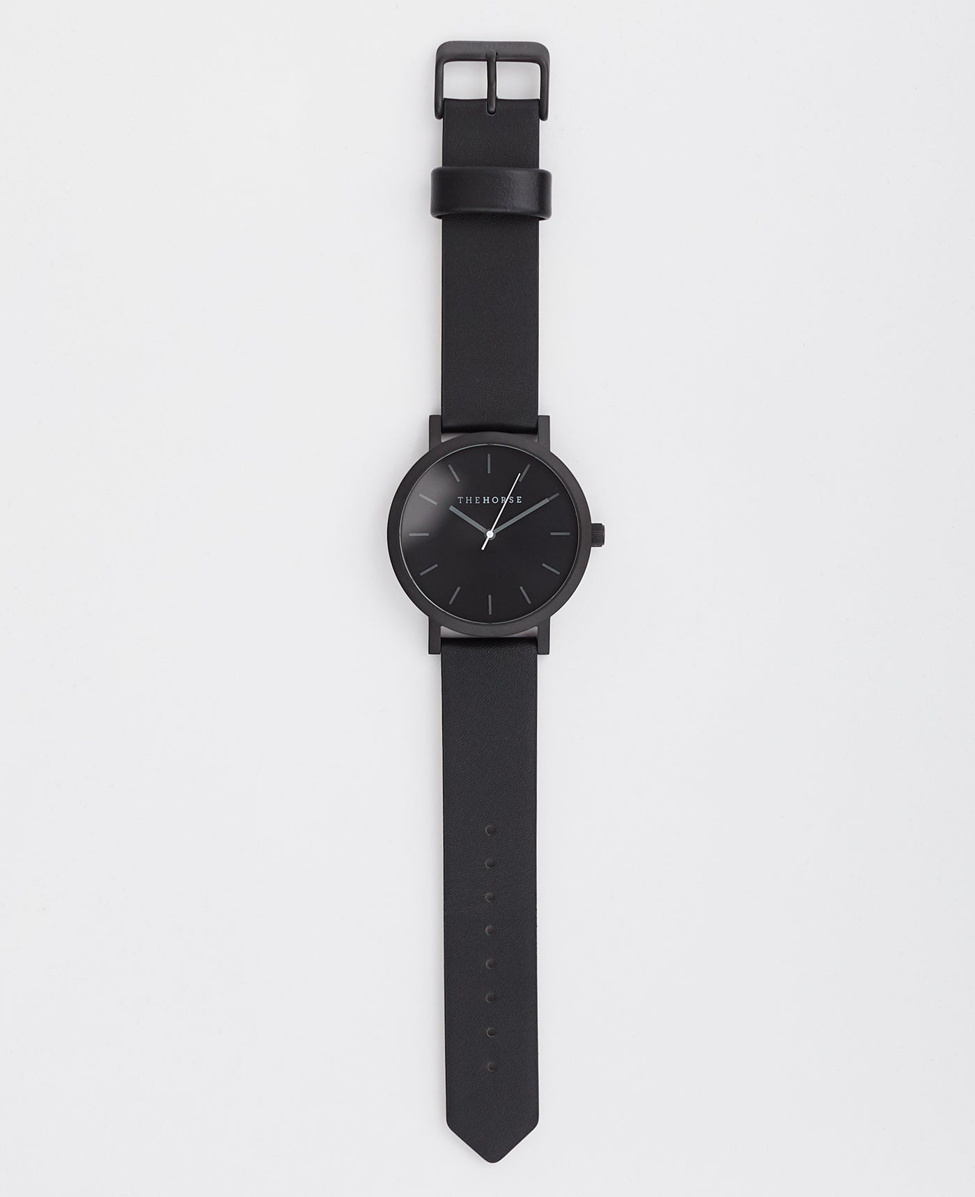 The 20mm Original: Black Leather / Black Steel Strap