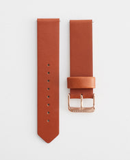 The 20mm Original Tan Leather Watch Strap / Rose Gold Buckle by The Horse®