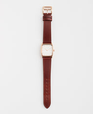 The Dress Watch: Polished Rose Gold Case / White Dial / Walnut Leather Strap by The Horse®