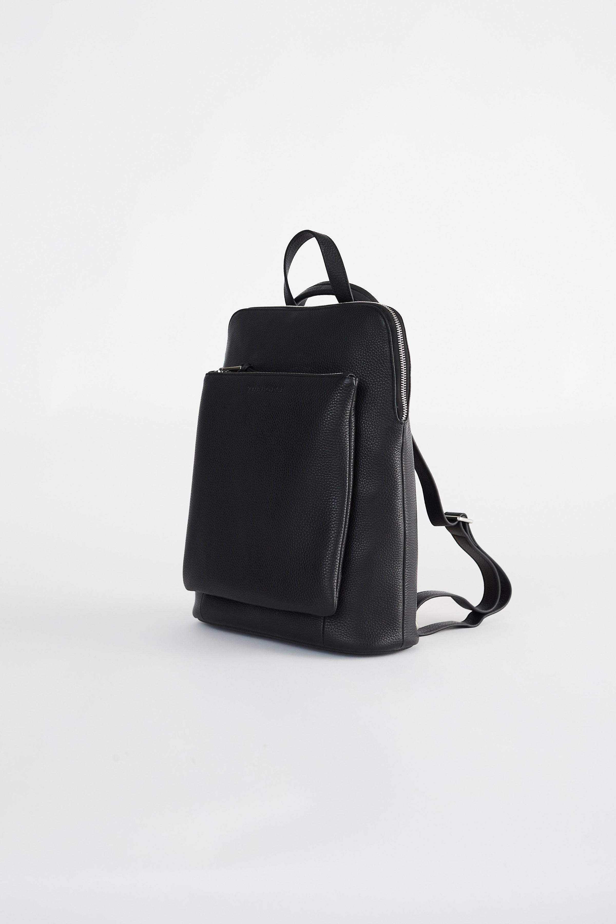 black leather style backpack Premium Black Leather Backpack for Men & Women