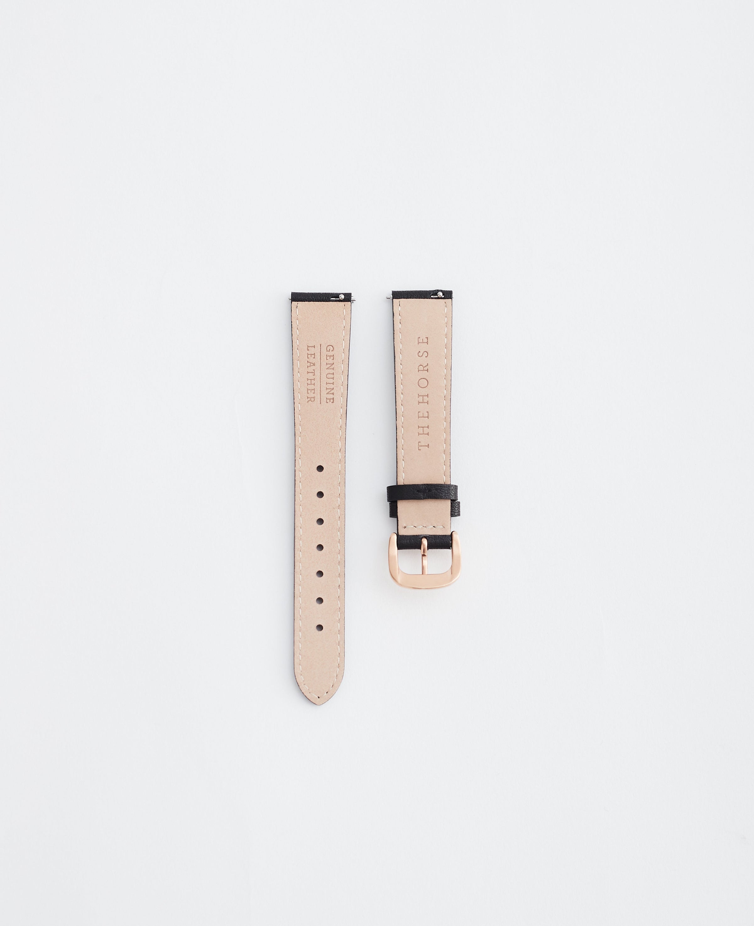 16mm Classic Watch Strap in Black Rose Gold The Horse USA