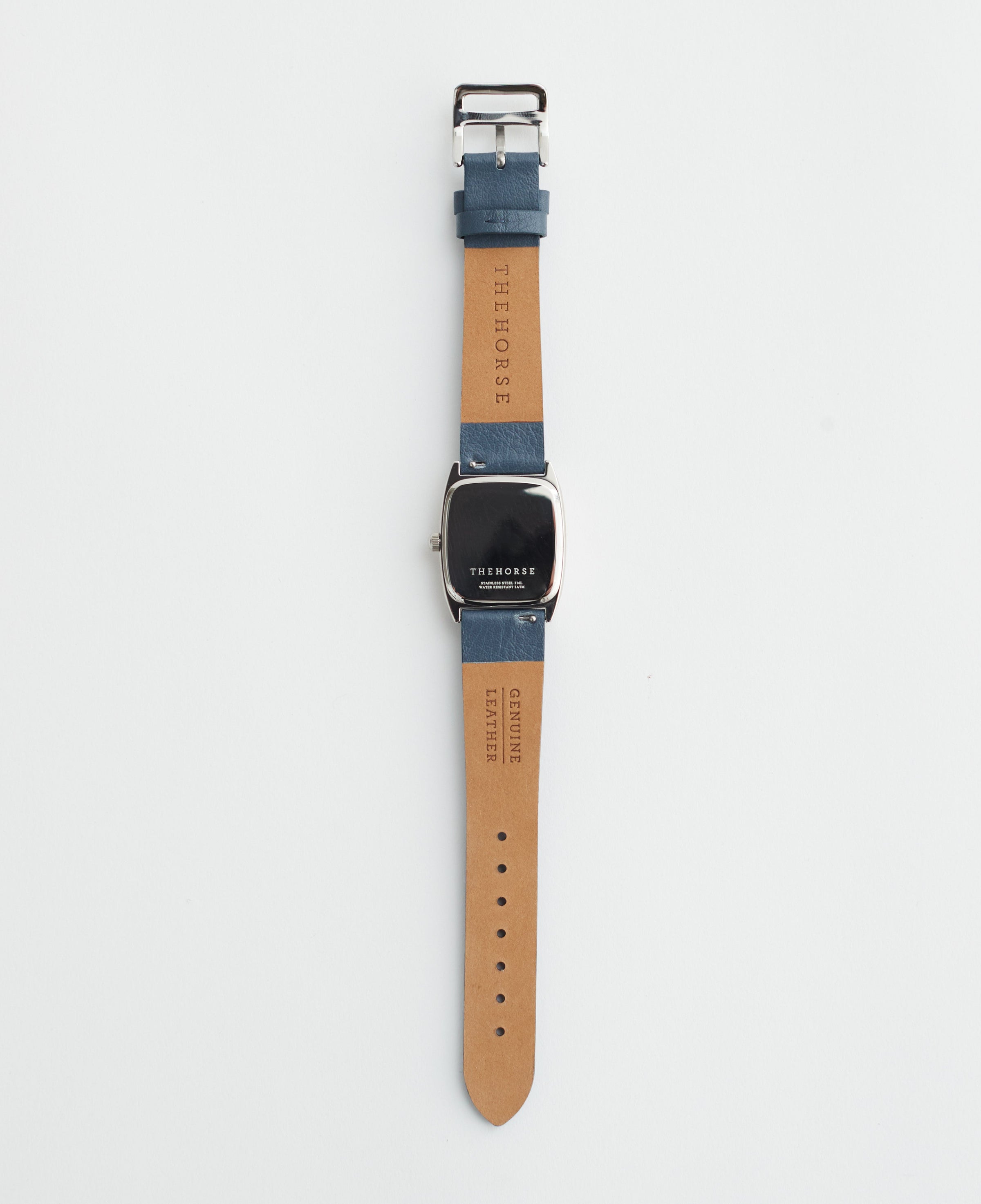 The Dress Watch: Polished Silver / White Dial / Stonewash Leather The Dress Watch: Polished Silver / White Dial / Stonewash Leather