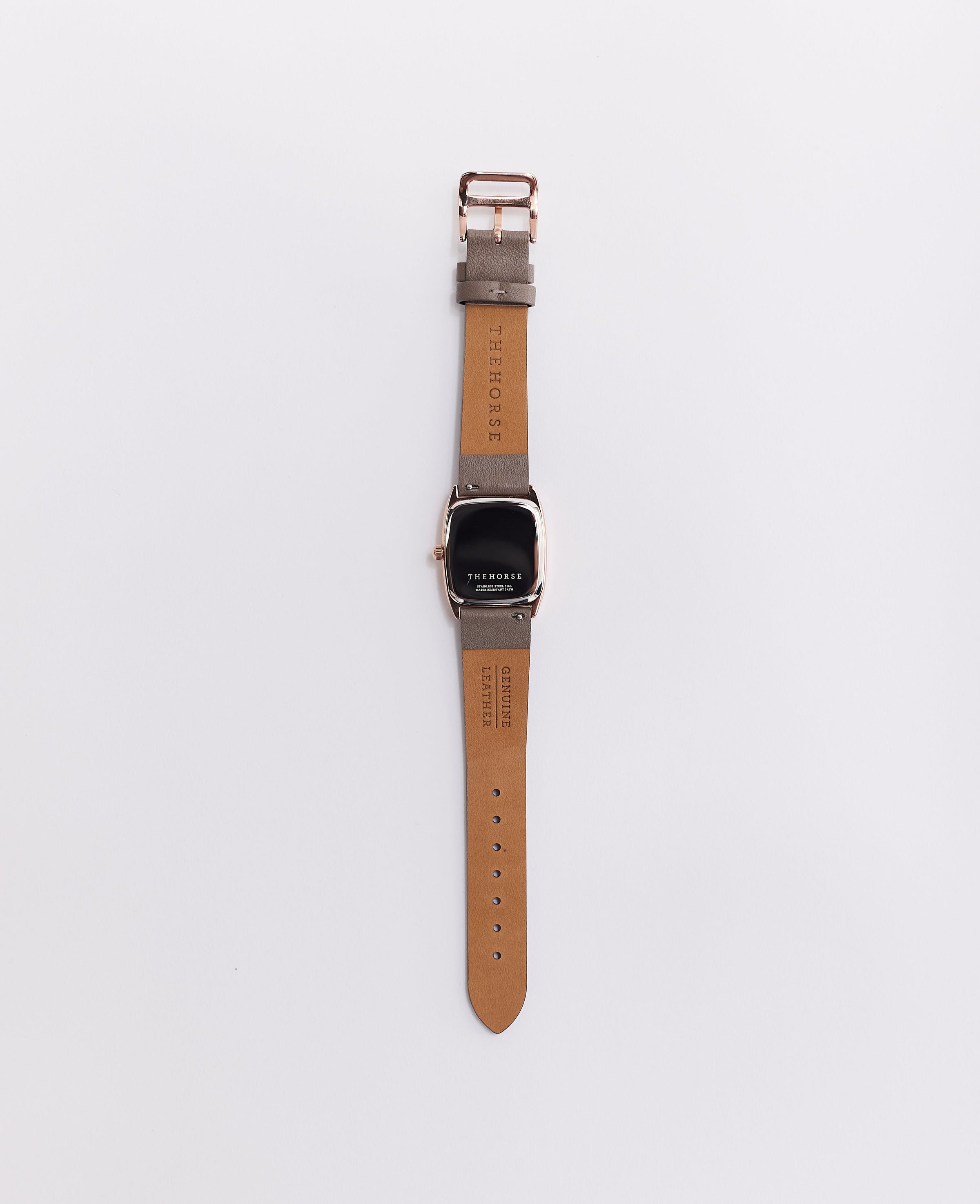 The Dress Watch: Rose Gold Case / White Dial / Dark Grey Leather Strap | The Horse The Dress Watch: Rose Gold Case / White Dial / Dark Grey Leather Strap | The Horse
