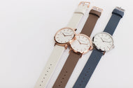 The Original: Polished Rose Gold / White Face / Taupe Leather