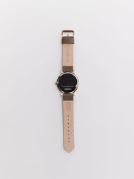 The Original: Polished Rose Gold / White Face / Taupe Leather