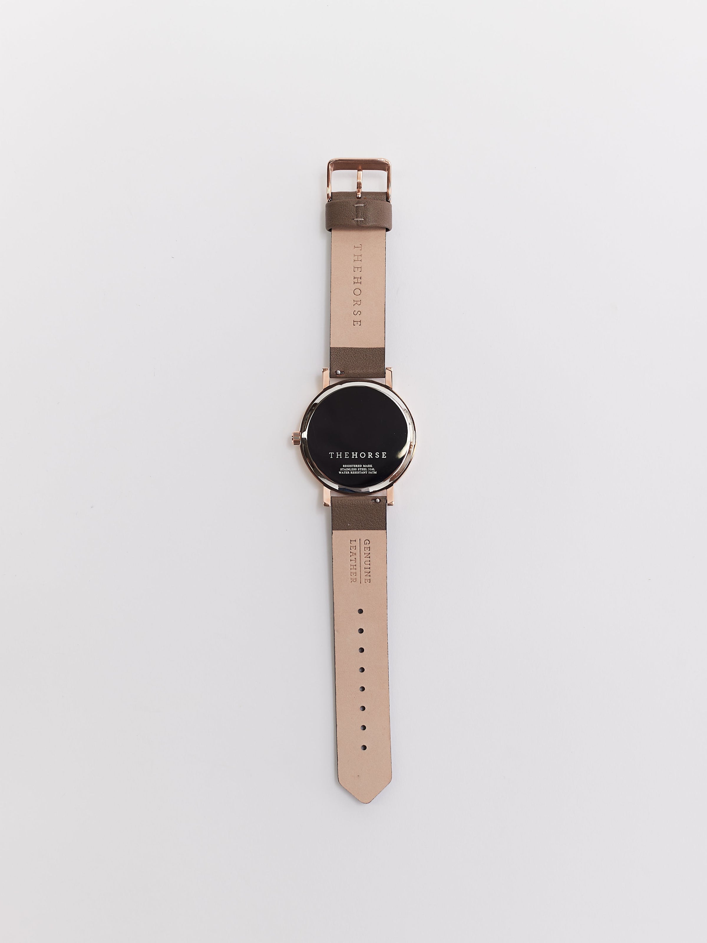 The Original: Polished Rose Gold / White Face / Taupe Leather