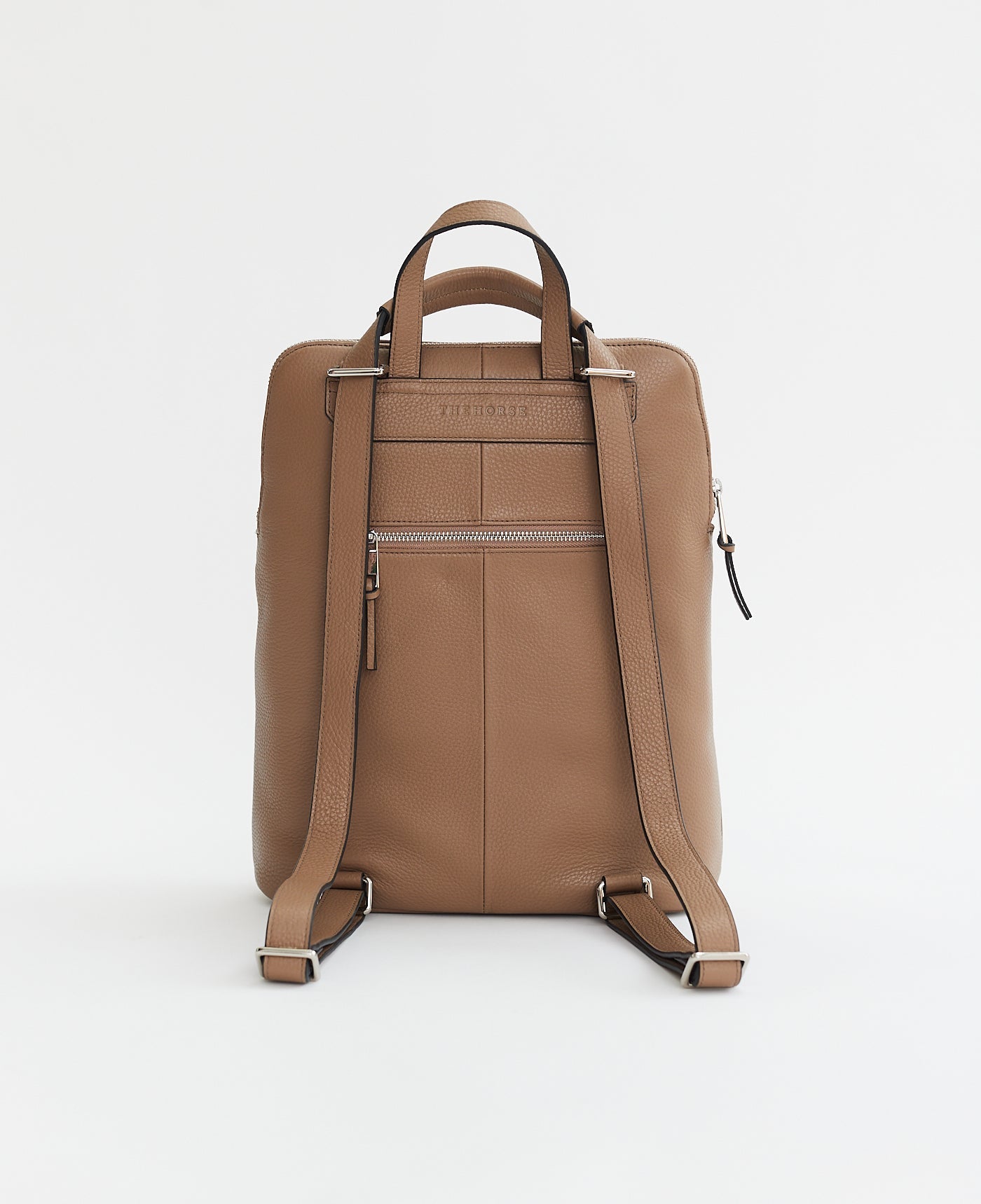 Backpack: Taupe Pebbled Leather