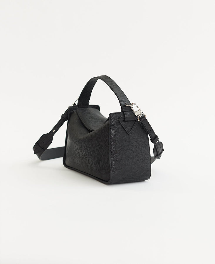 Clementine Bag: Black Pebbled Leather