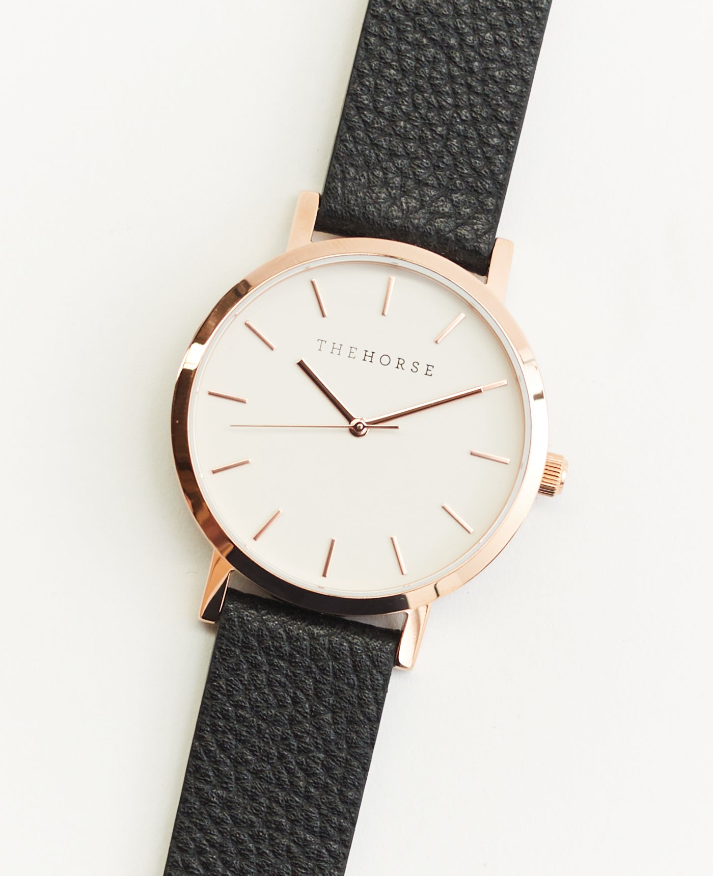 The Mini Original: Rose Gold Case / White Dial / Black Leather