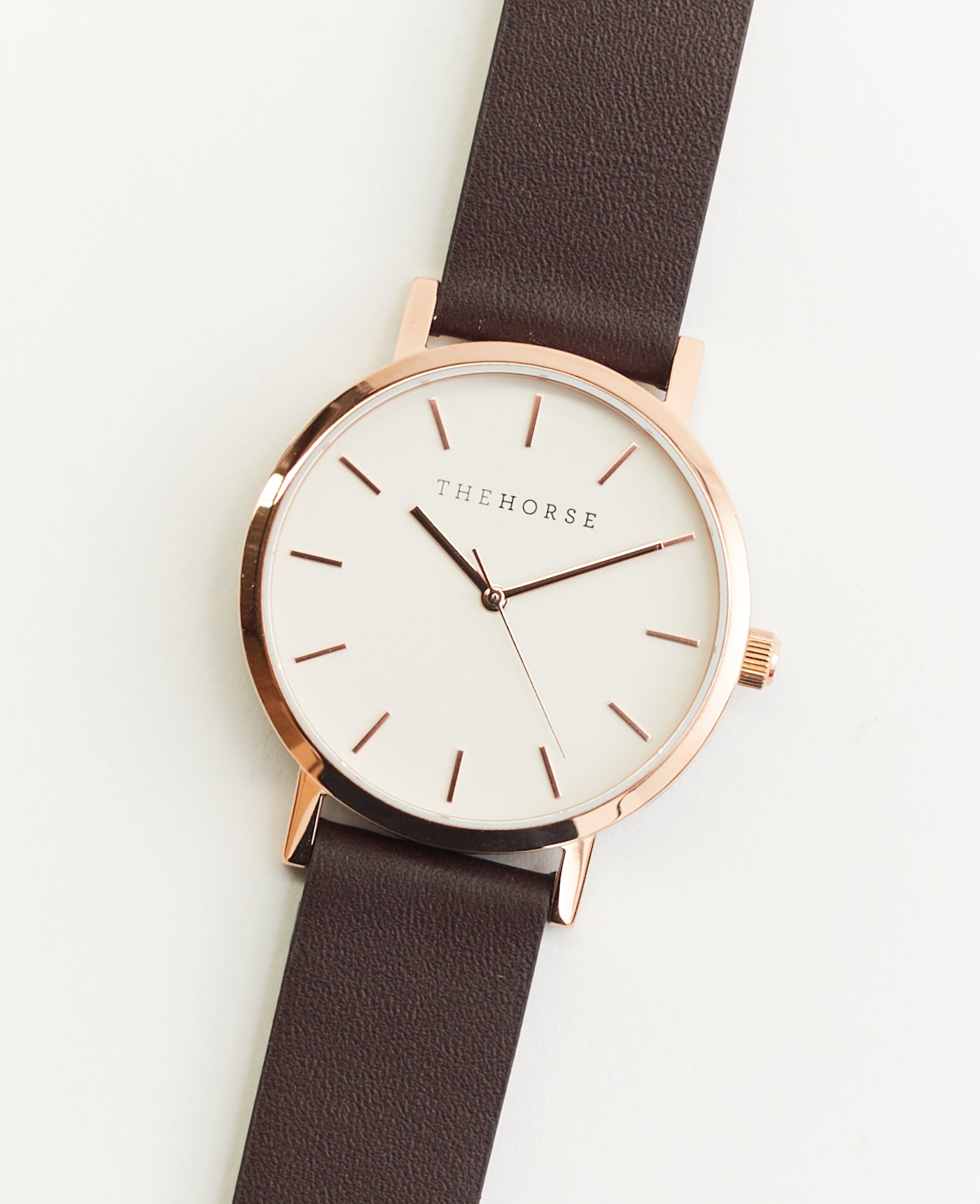 The Mini Original: Rose Gold Case / White Dial / Deep Plum Leather