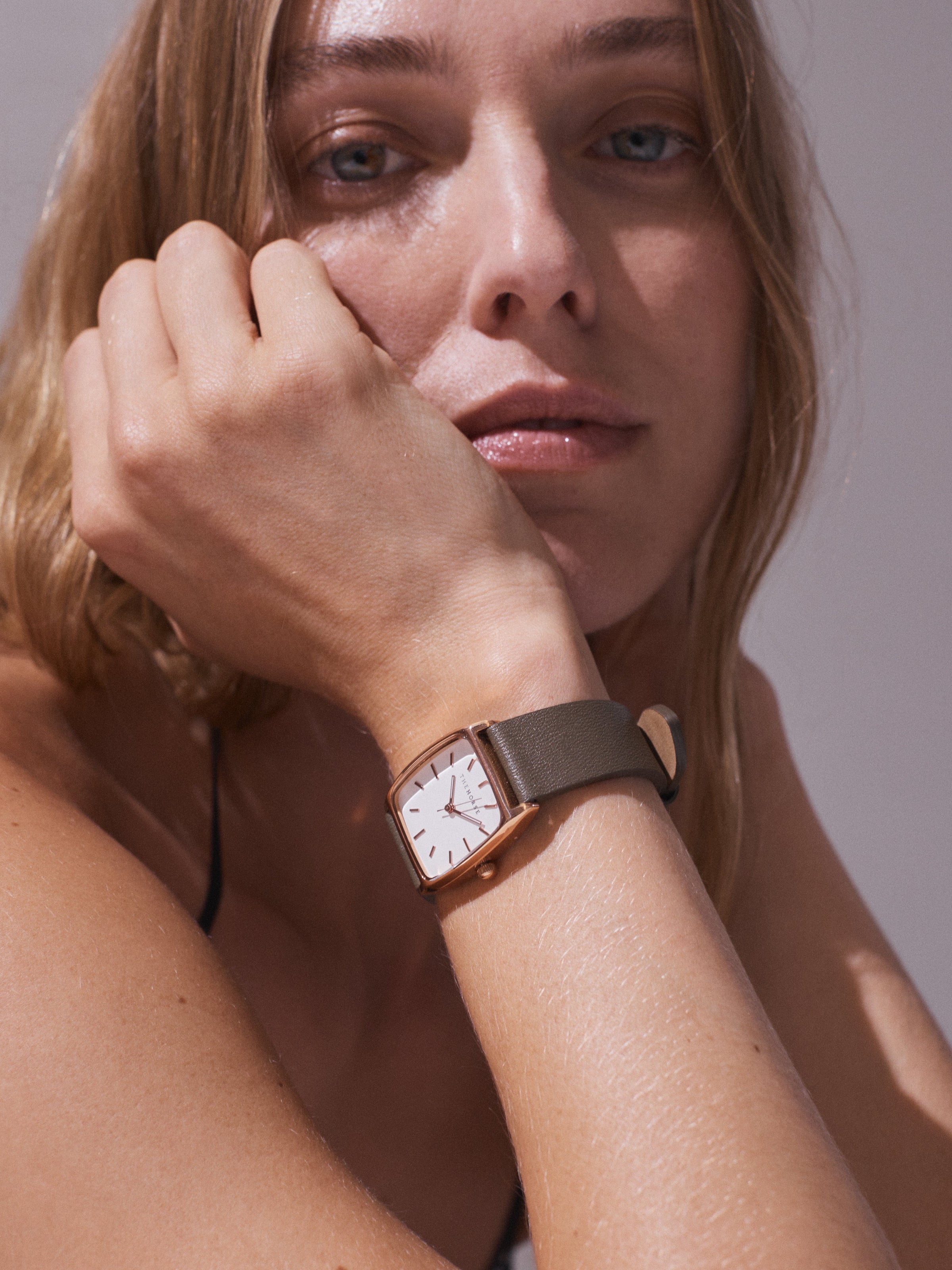 The Dress Watch: Rose Gold / White Dial / Dark Grey Leather