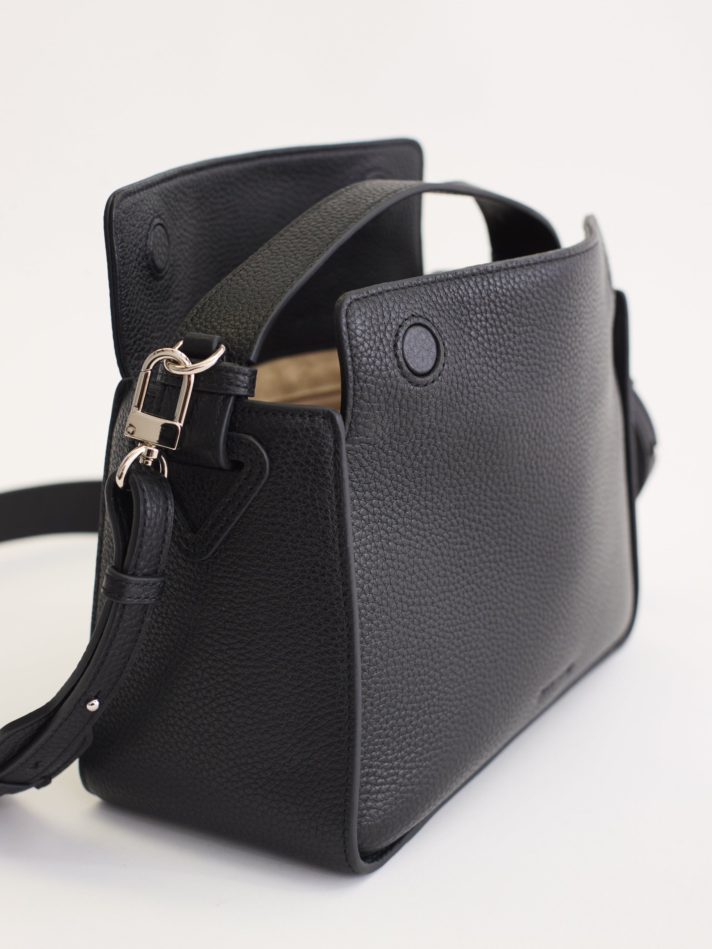 Clementine Bag: Black Pebbled Leather