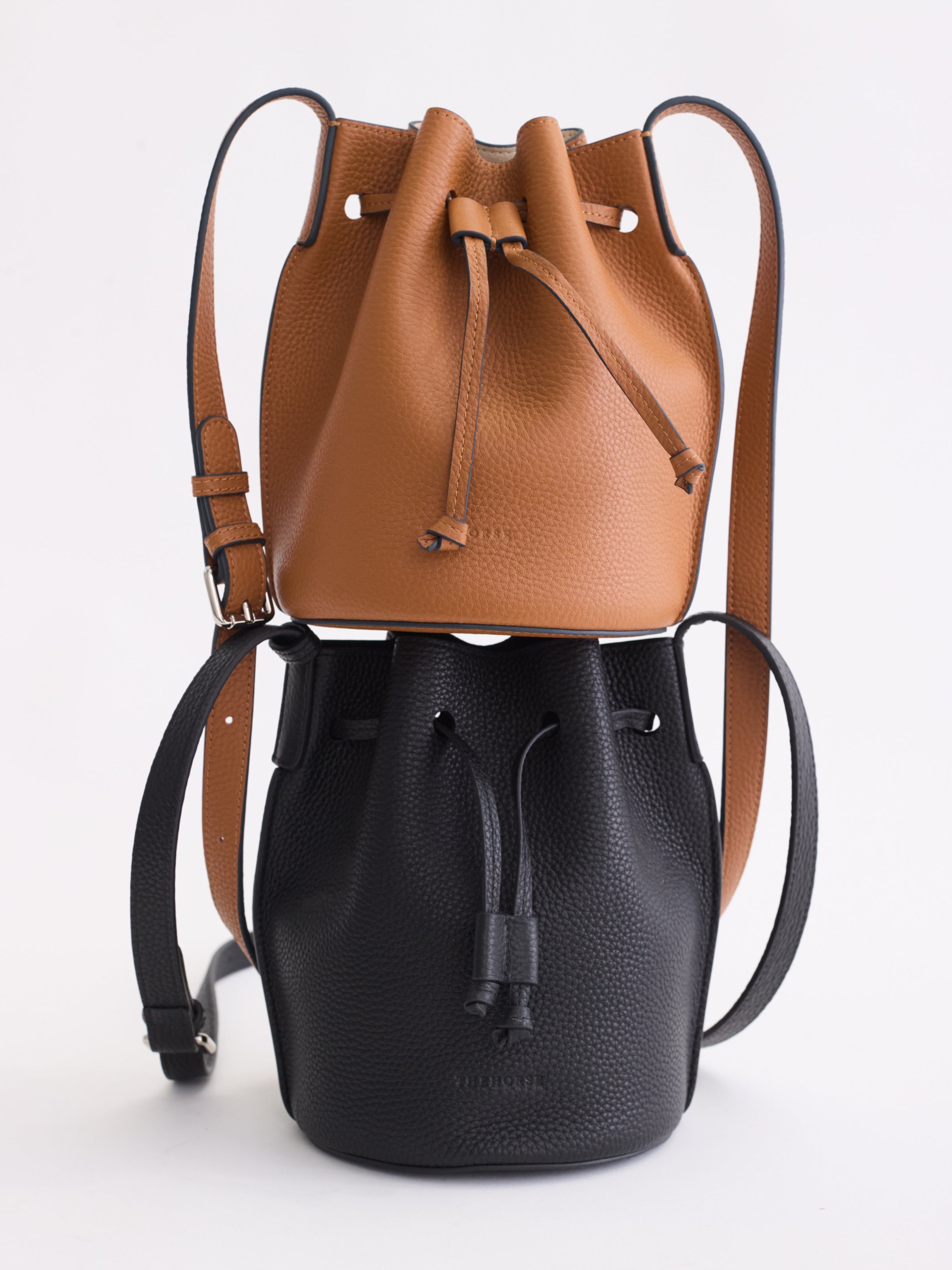 Bobb Bucket Bag: Tan Pebbled Leather