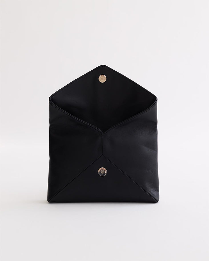 Stella Envelope Clutch: Black