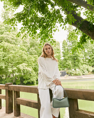 Clementine Shoulder Bag: Bluish Green