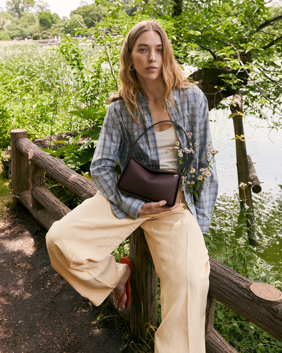 Clementine Shoulder Bag: Plum with Gold