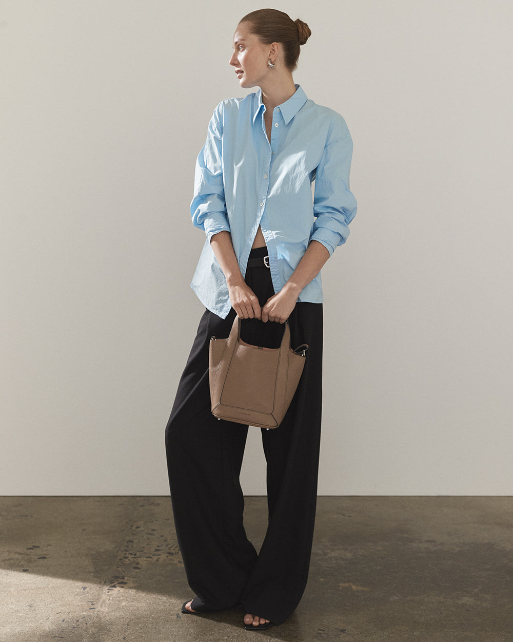 Alexie Tote: Taupe Pebbled Leather